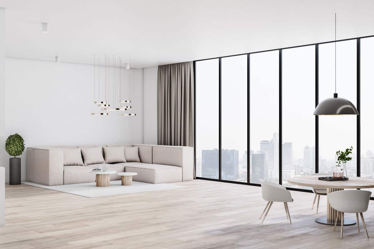 photo of a minimalist modern idea living room house design wide window big