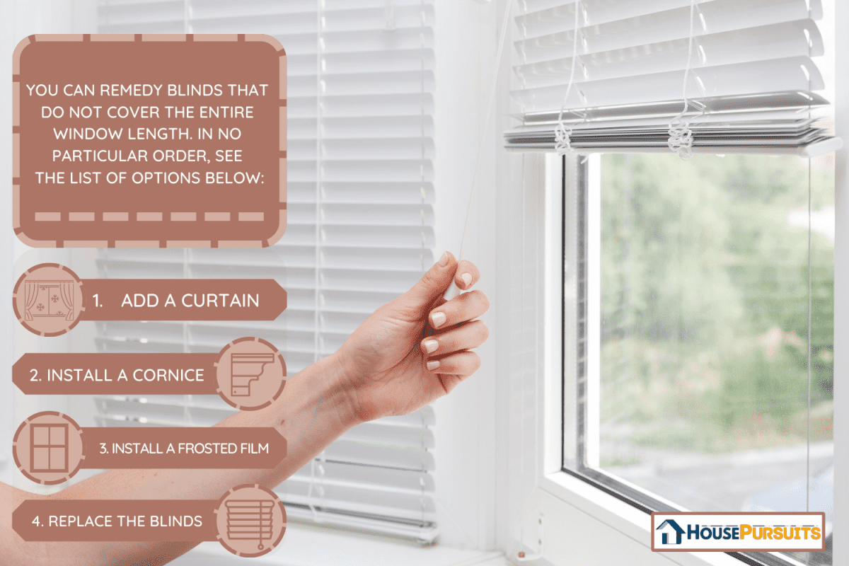 Adjusting the white blinds in height use a cord - Blinds Are Too Short —What To Do