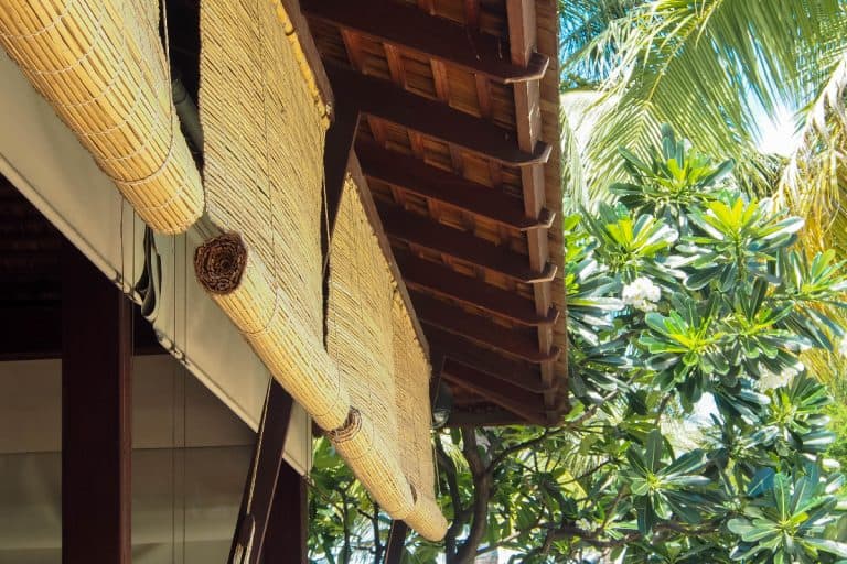 A bamboo blinds were hung on the house, Are Bamboo Blinds Waterproof?