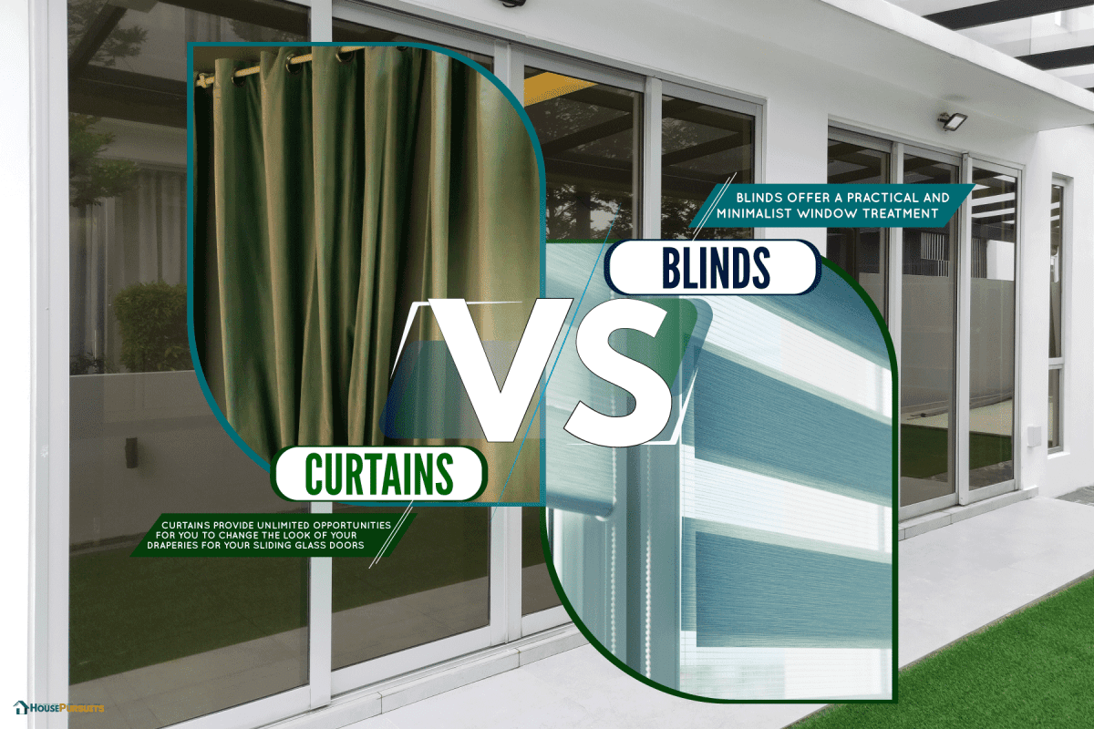 White framed sliding doors and windows for a modern house leading to the backyard, Curtains Or Blinds For Sliding Glass Doors - Which Should You Choose?