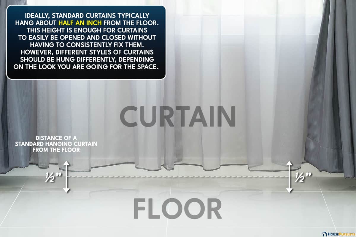 Curtain interior decoration in living room, How Far Should Curtains Be Off The Floor?