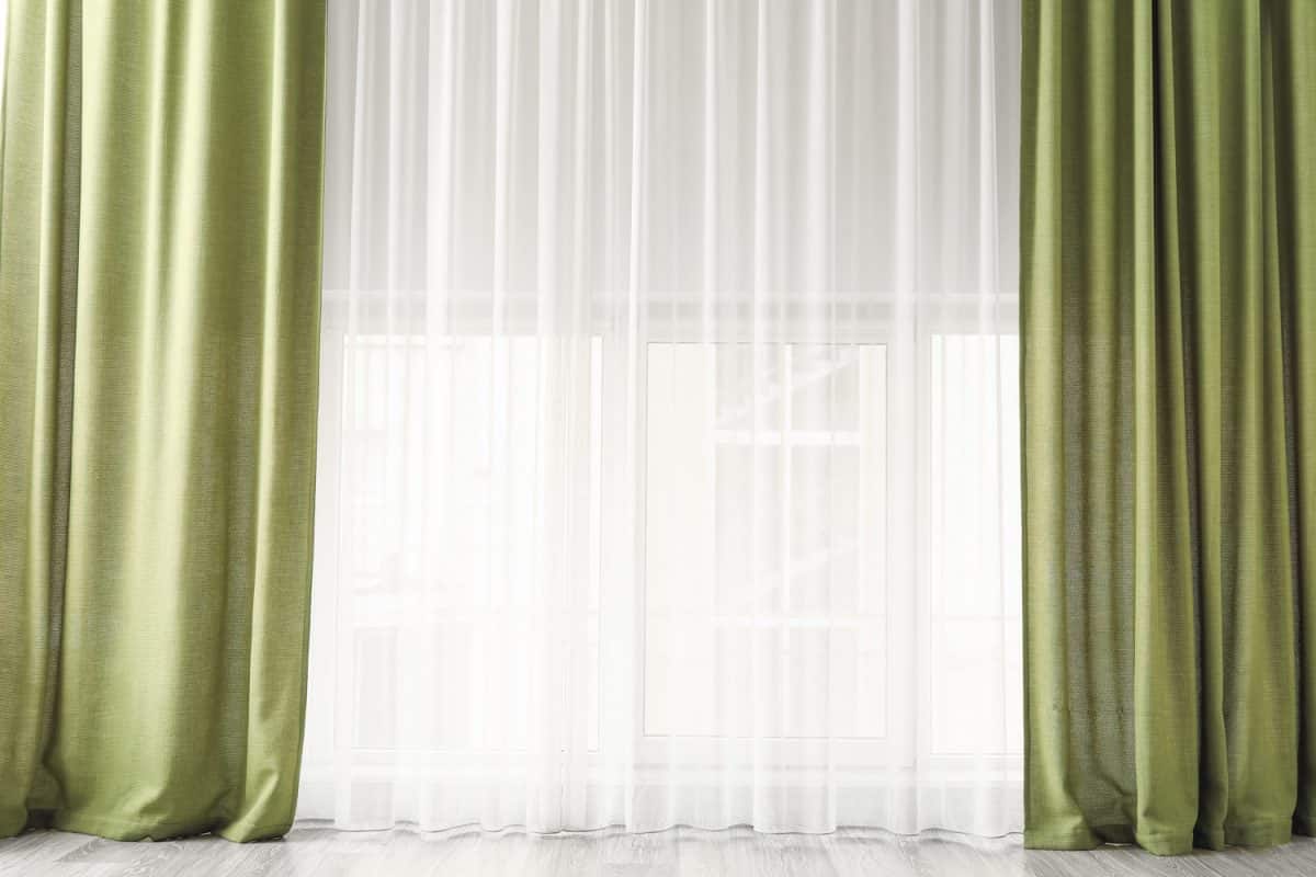Light curtains in empty room
