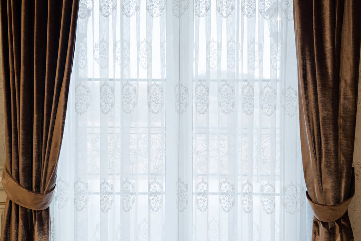 Luxury curtain with a copy-space in the middle.