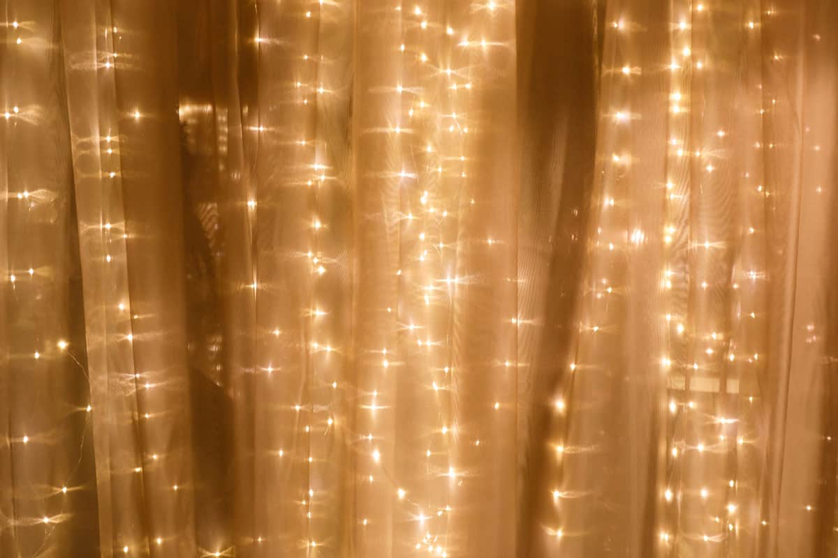 Soft curtain with string lights