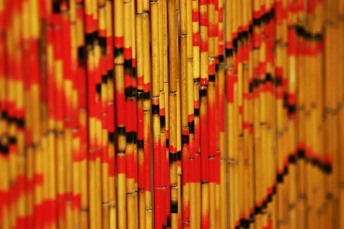Beaded bamboo curtain